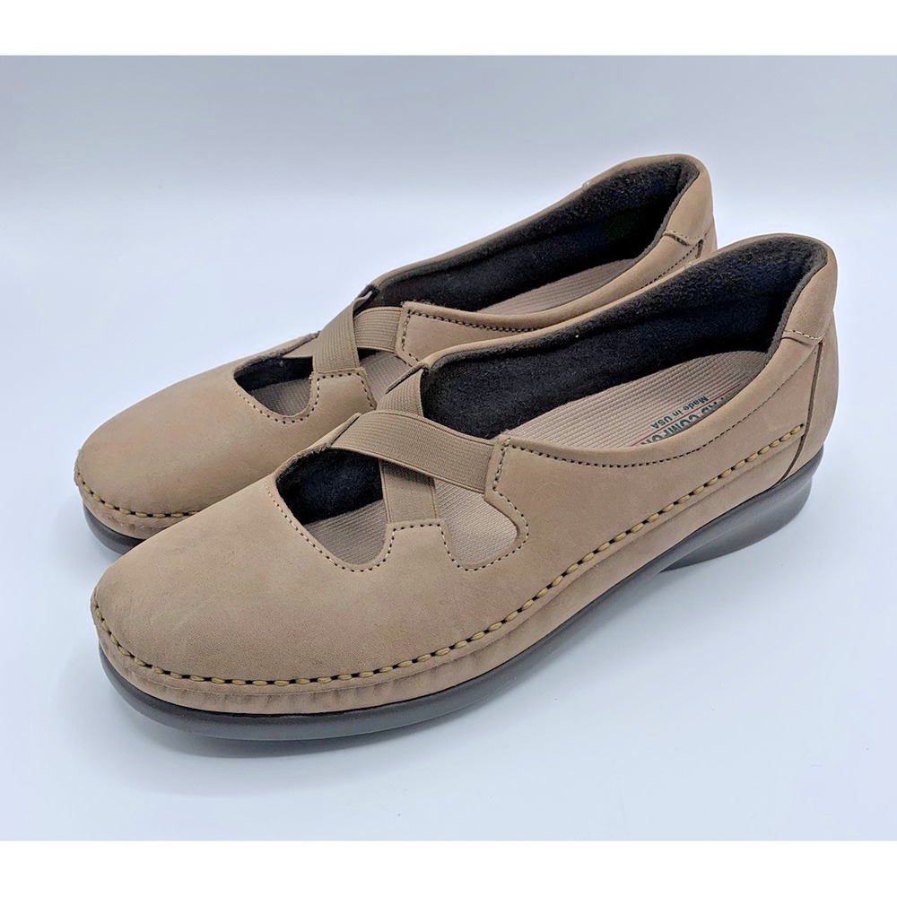 SAS Crissy Women's Slip On Moccasins Brown Praline Size 9 Narrow Comfort Shoes
